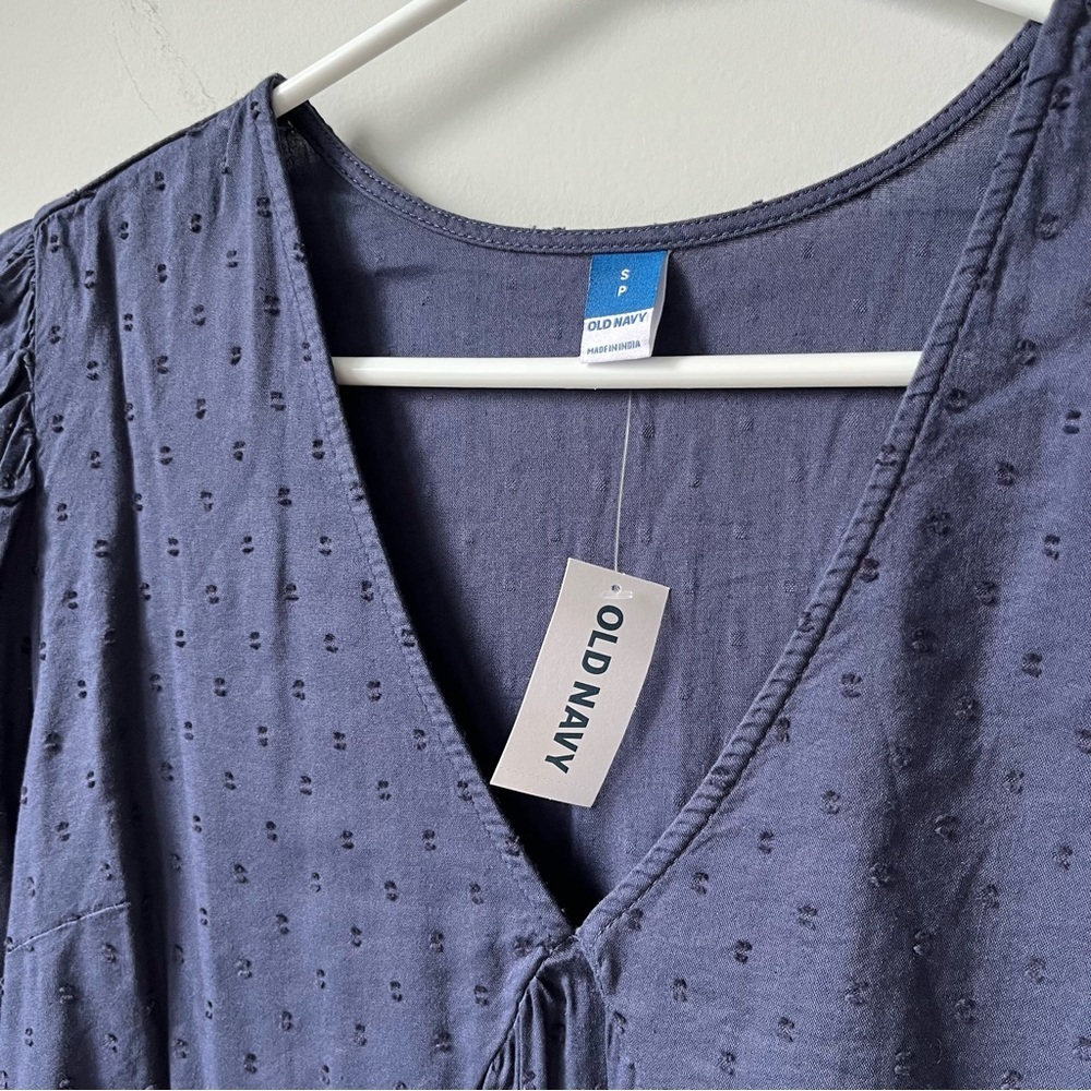 Old Navy Swiss Dot Long Sleeve Unlined V Neck Shift Dress Multiple Sizes - Picture 12 of 12